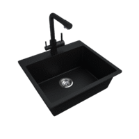 Lavé Granite Composite Kitchen Sink Single Bowl 550x490mm Black
