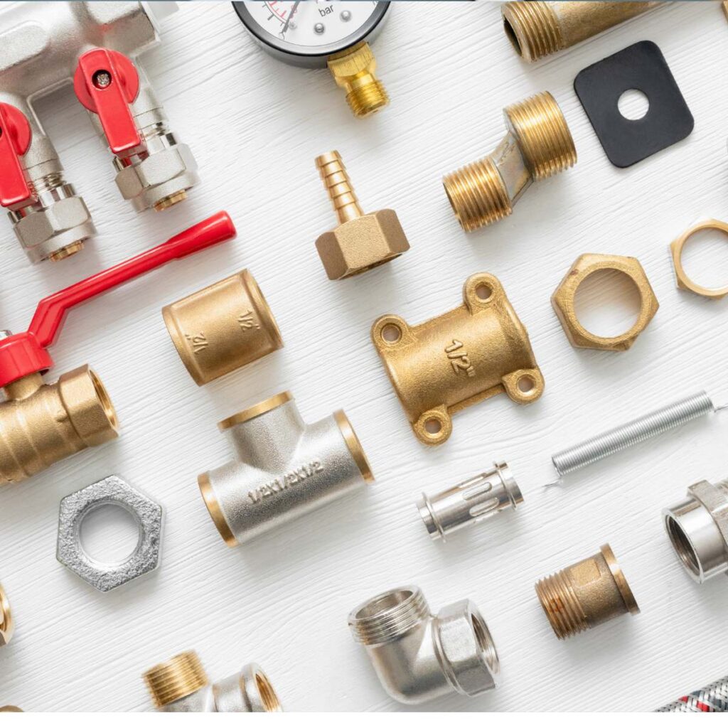 Quality Plumbing Supplies including brass fittings, valves, and pipe connectors